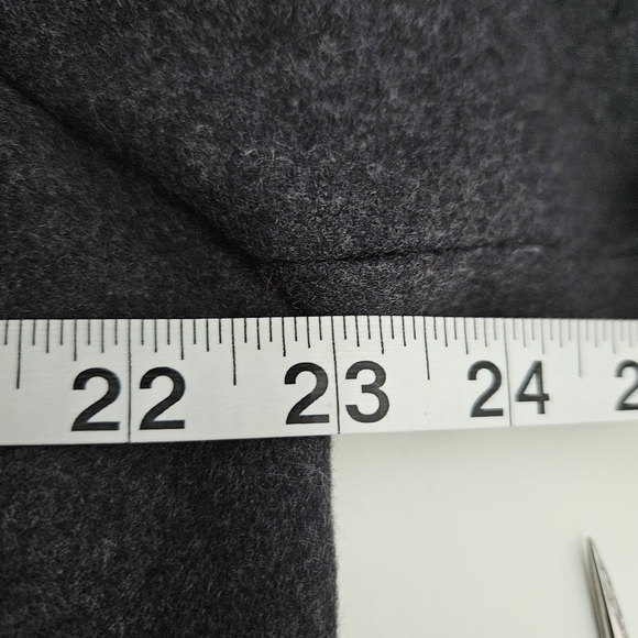 London Fog Wool Blend Coat Trench Zipper Hood Medium Grey Large - Picture 8 of 11